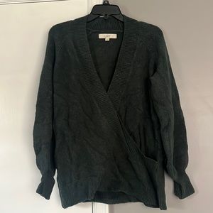 Green wrap sweater